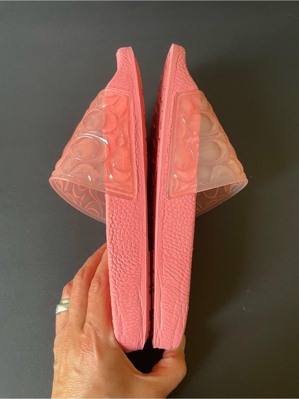 Fun COACH Women Unna Sport Slides in Taffy Pink Size 5 Casual Summer Shoes Logo - Picture 4 of 5